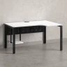 Стол угловой, экран металл, П-опора, правый 1400x600/900x750, RM058-14x6-9 Белый/Черный
