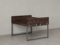 Бенч-система, 2 рабочих места, 5 ЛДСП экранов 1400x1400x750 RM169-4-14x14 Дуб Апрельский шоколад/Серый