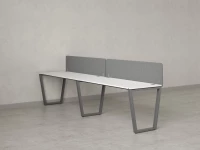 Бенч-система в 1 ряд, 2 рабочих места 2 тканевых экранов 2400x600x750 RM174-3-24x6 Белый/Серый