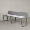 Бенч-система в 1 ряд, 2 рабочих места 2 тканевых экранов 2400x600x750 RM174-3-24x6 Белый/Серый