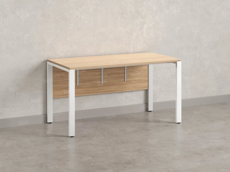 Стол прямой на П-образных опорах, экран ЛДСП 1200x600x750 RM005-12x6 Вяз Швейцарский светлый/Белый