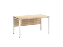 Стол прямой, П-опоры, экран ЛДСП,парящая стол-ца 1000x600x750 RM007-10x6 Вяз Швейцарский светлый/Белый