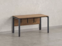 Стол прямой, П-опоры, экран ЛДСП,парящая стол-ца 1400x600x750 RM007-14x6 Дуб Юстус/Серый