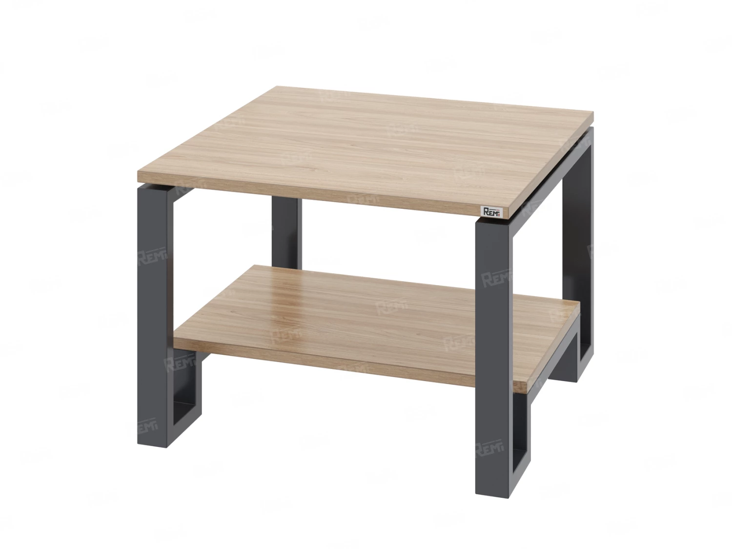 Журнальный стол с полкой 600x700x550 RM181-6x7 Вяз Швейцарский светлый/Серый