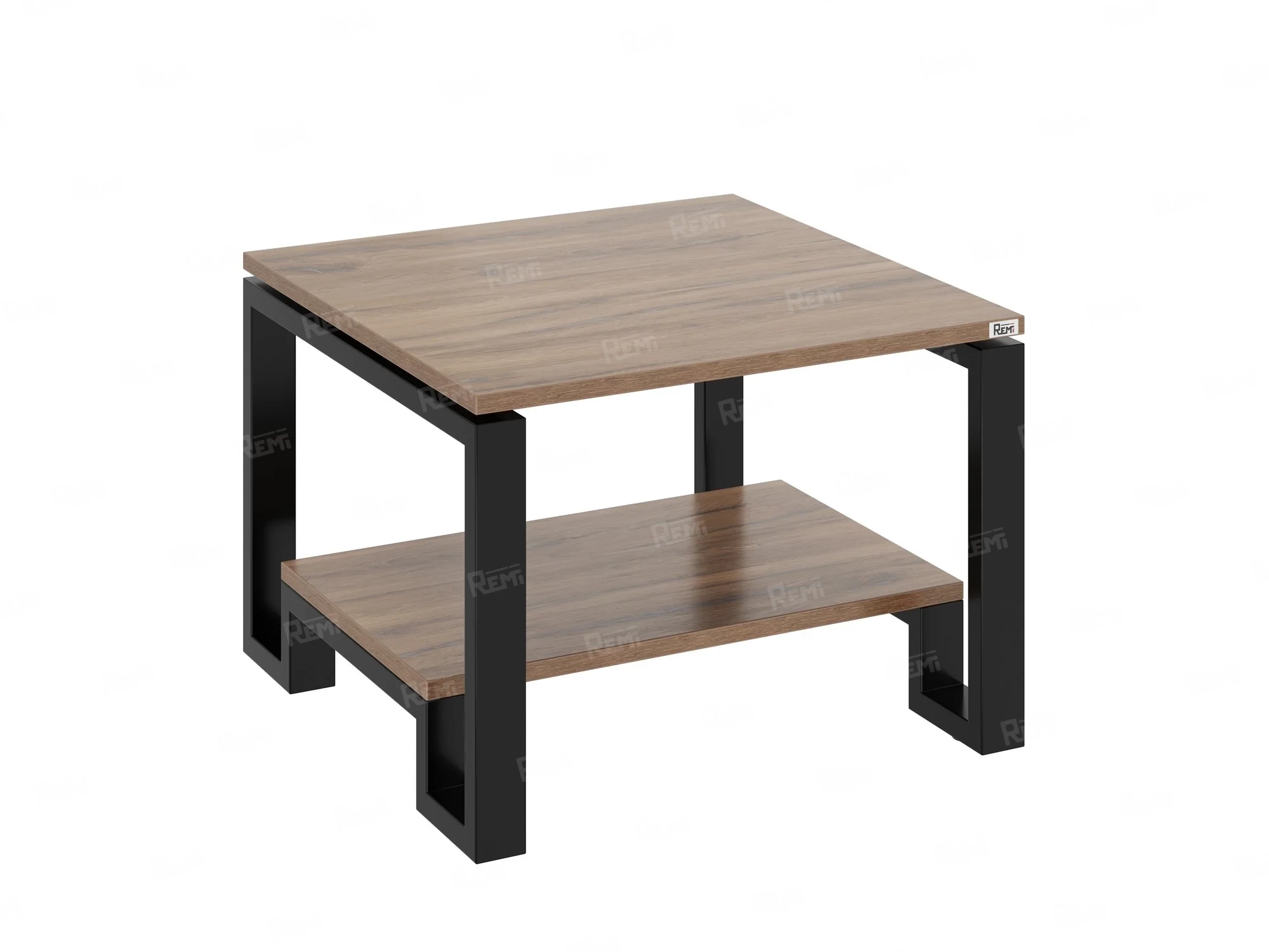 Журнальный стол с полкой 700x600x550 RM181-7x6 Дуб Юстус/Черный