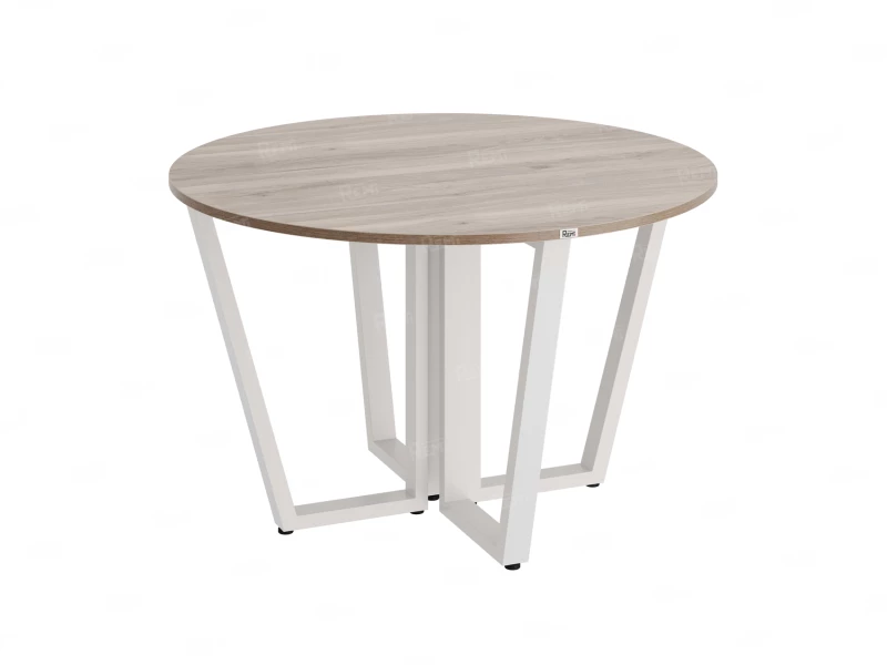 Круглый стол на U-образных опорах 1200x1200x750 RM188-12x12 Дуб Маувелла/Белый
