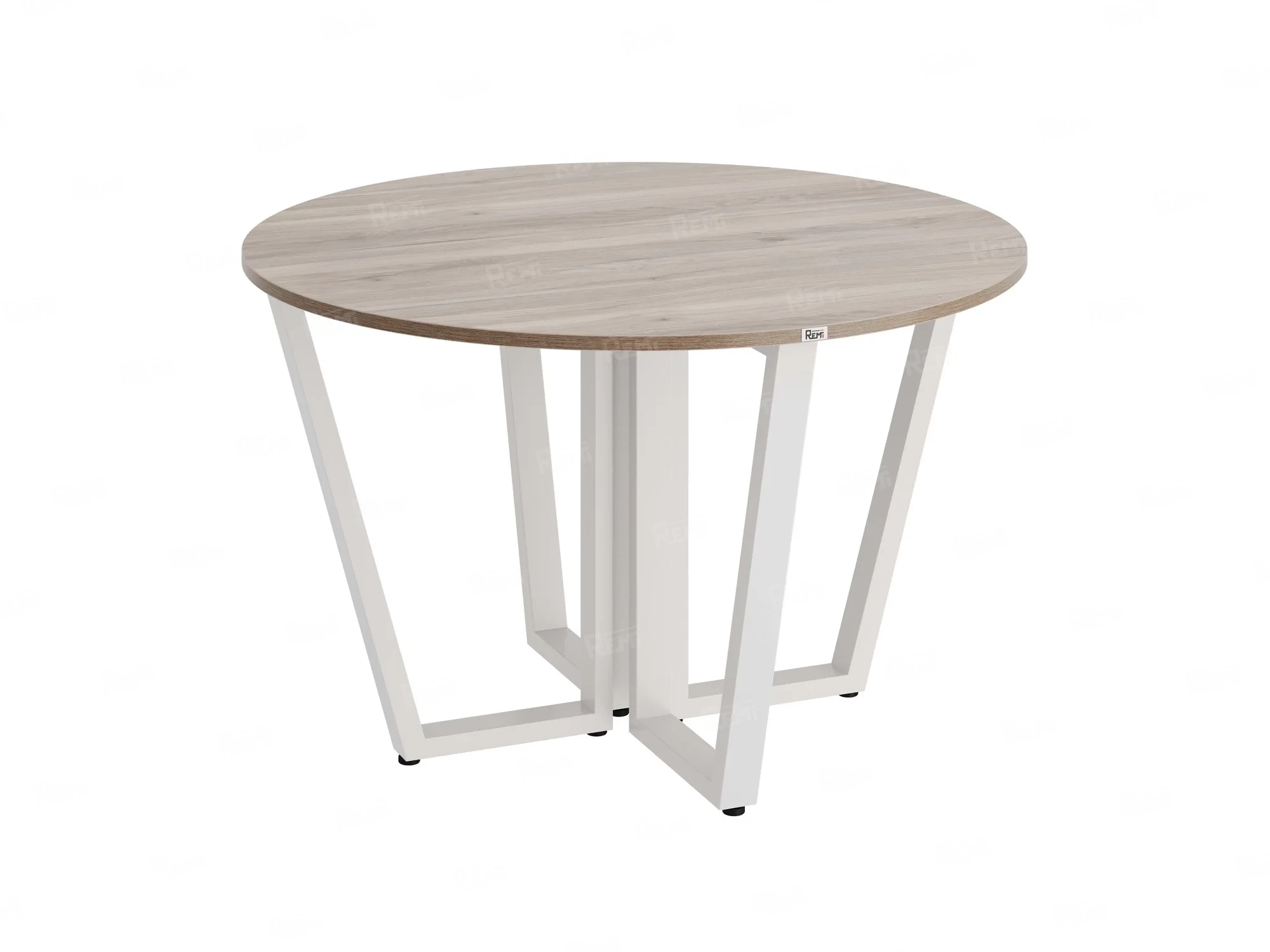 Круглый стол на U-образных опорах 1200x1200x750 RM188-12x12 Дуб Маувелла/Белый