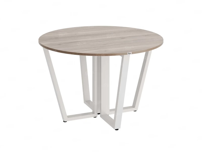 Круглый стол на U-образных опорах 1200x1200x750 RM188-12x12 Дуб Маувелла/Белый