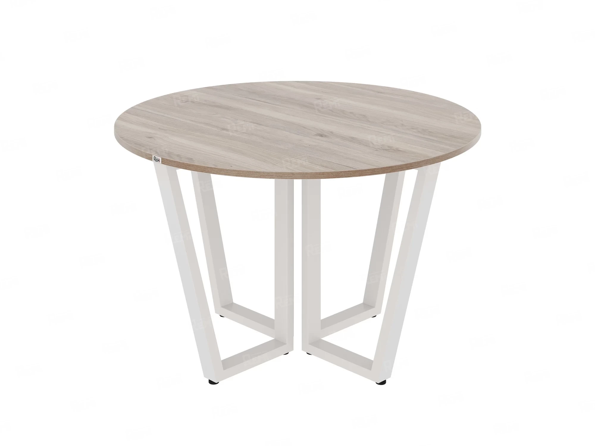 Круглый стол на U-образных опорах 1200x1200x750 RM188-12x12 Дуб Маувелла/Белый