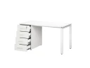 Стол прямой с тумбой на П-образных опоре, левый 1800x700x750 RM102-18x7 Белый/Белый