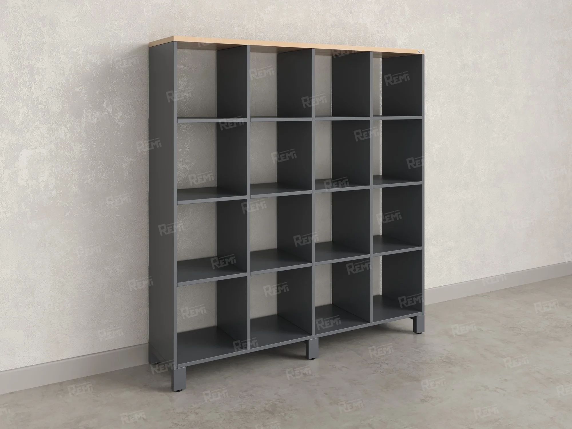 Стеллаж, 16 ячеек 1500х370х1620 RM140-15x37 Вяз Швейцарский светлый/Серый