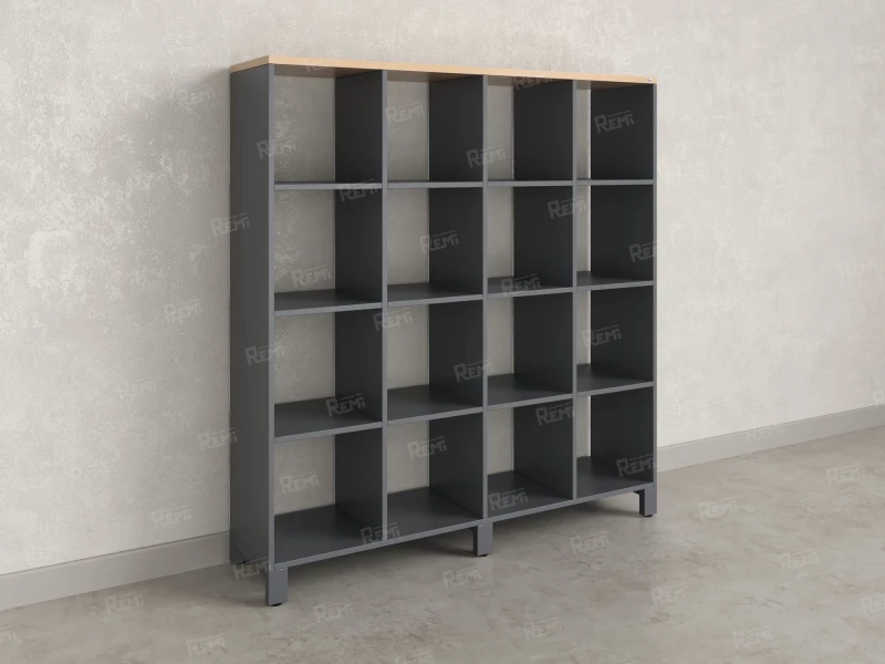 Стеллаж, 16 ячеек 1500х370х1620 RM140-15x37 Вяз Швейцарский светлый/Серый