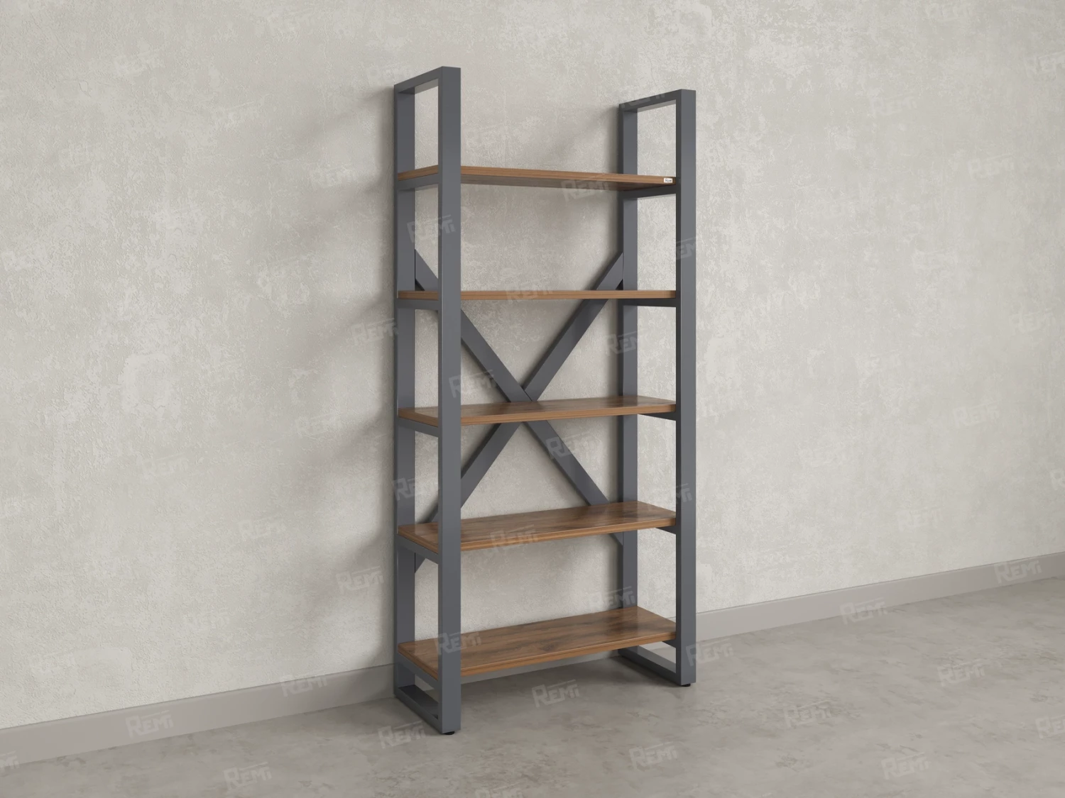 Стеллаж, 5 уровней 900x370x1920 RM131-90x37 Дуб Юстус/Серый