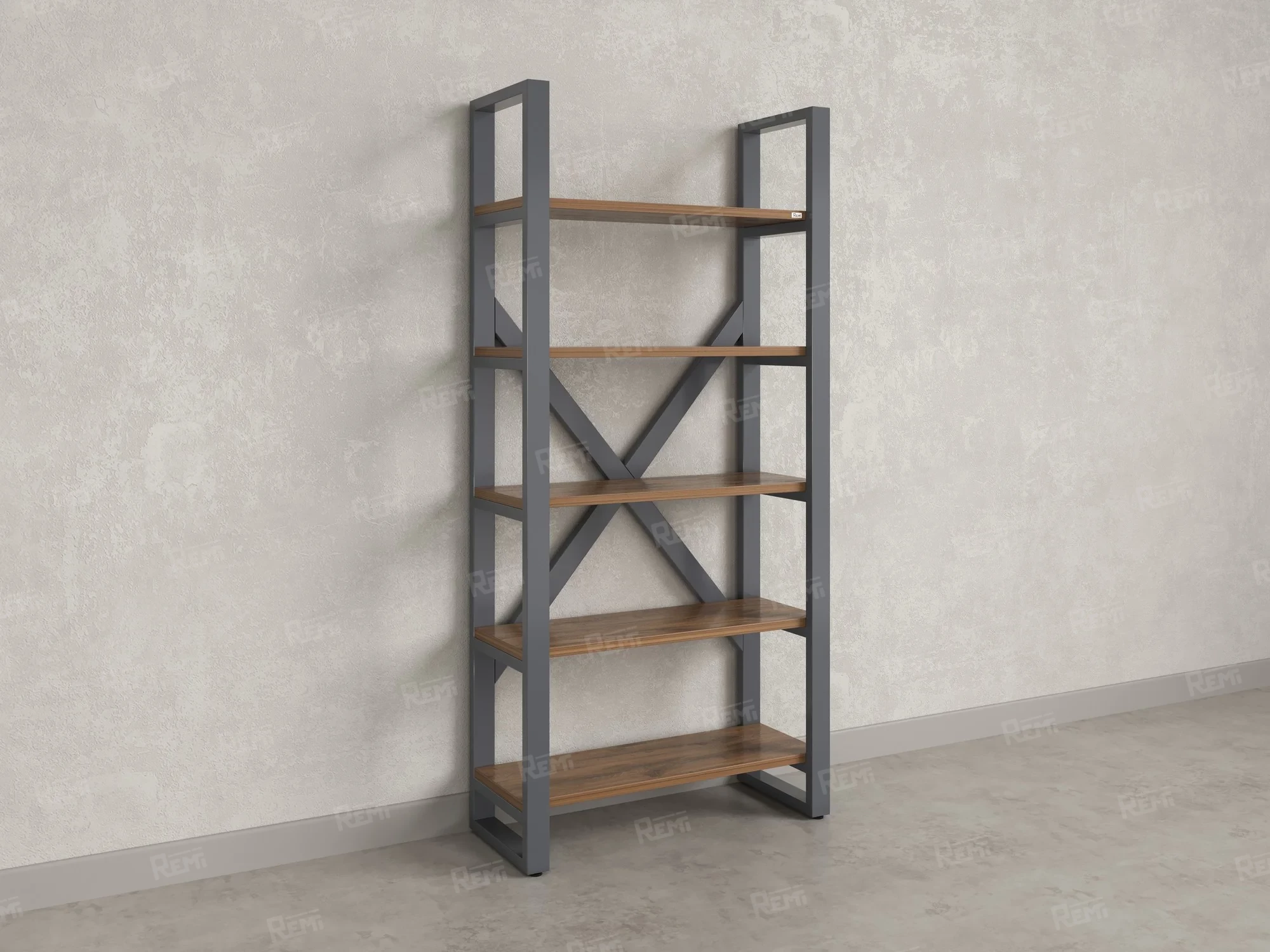 Стеллаж, 5 уровней 900x370x1920 RM131-90x37 Дуб Юстус/Серый