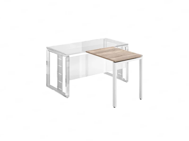 Брифинг прямой, с парящей столешнецей, на П-образном каркасе 1700x700x750 RM070-17x7 Дуб Маувелла/Белый