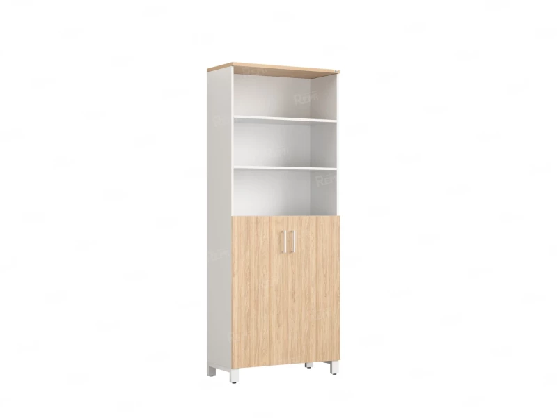 Шкаф комбинированный, 6 уровней 900x420x2200 RM154-90x41 Вяз Швейцарский светлый/Белый