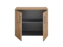 Шкаф низкий распашной, регулируемые опоры, 2 уровня 900x420x750 RM148-90x42 Дуб Юстус/Серый