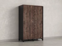 Шкаф-купе, штанга, 1 полка 1200x600x1900 RM163-90x60 Дуб Апрельский шоколад/Черный