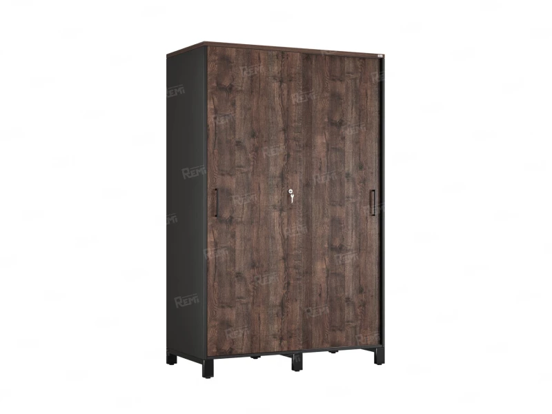 Шкаф-купе, штанга, 1 полка 1200x600x1900 RM163-90x60 Дуб Апрельский шоколад/Черный