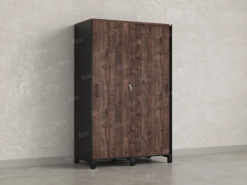 Шкаф-купе, штанга, 1 полка 1200x600x1900 RM163-90x60 Дуб Апрельский шоколад/Черный