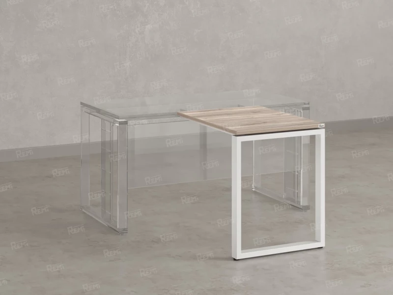 Брифинг прямой, с парящей столешнецей, на О-образном каркасе 1500x600x750 RM072-15x6 Дуб Маувелла/Белый