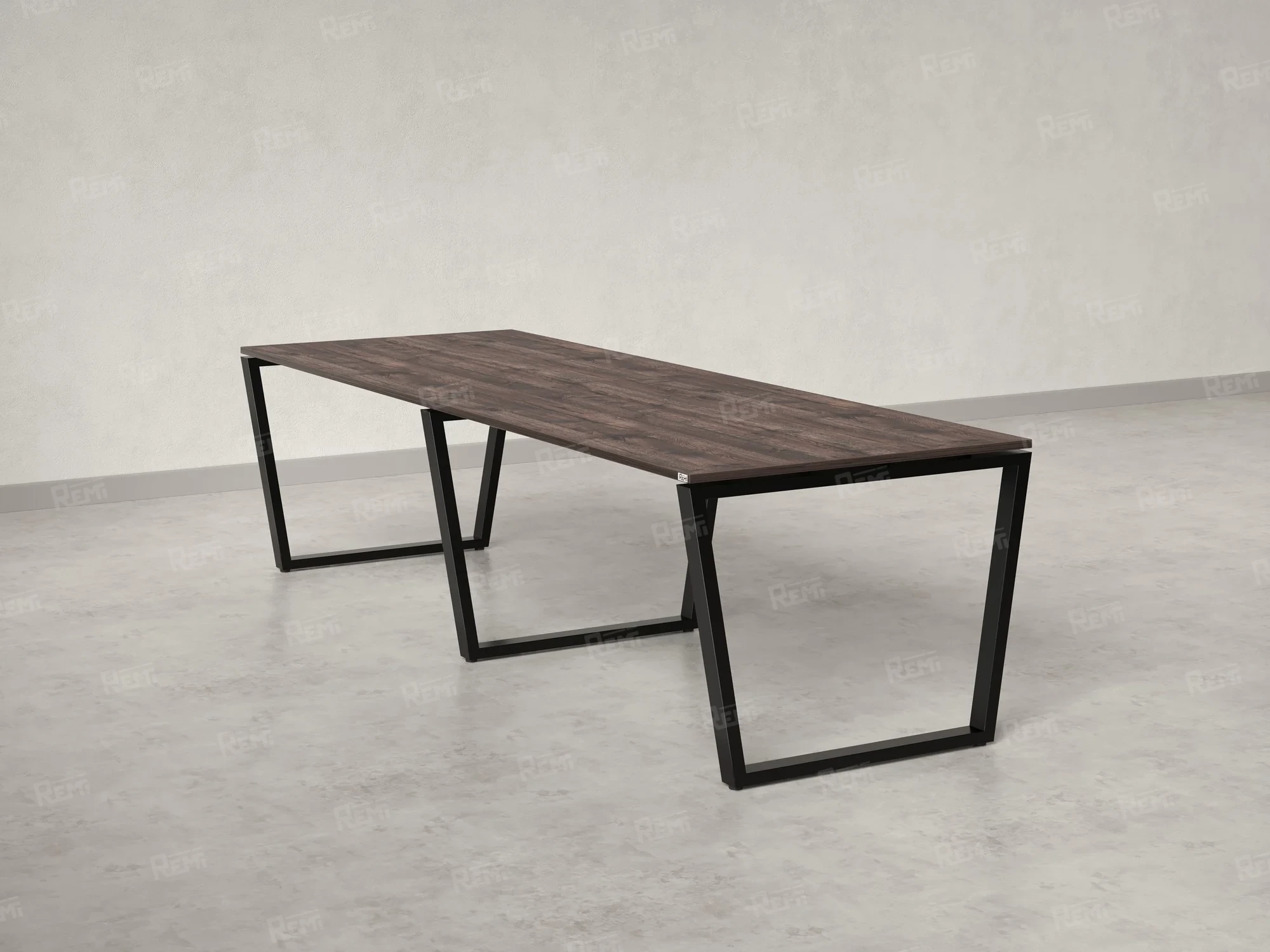 Cтол для переговоров, на V-обазном каркасе 2000x1450x750 RM082-200x145 Дуб Апрельский шоколад/Черный