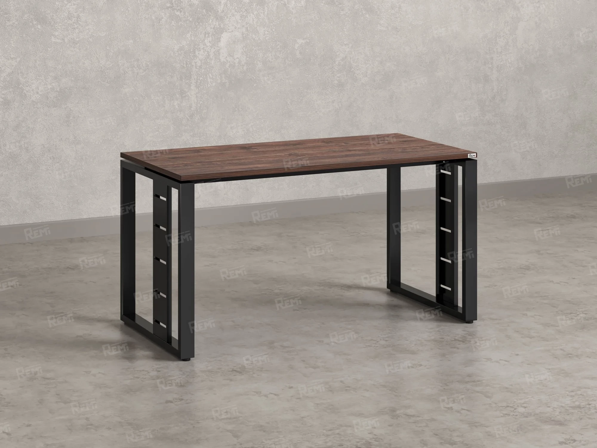Стол прямой на О-образных опорах 1400x800x750 RM040-14x8 Дуб Апрельский шоколад/Черный