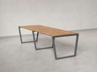 Cтол для переговоров, на V-обазном каркасе 2200x1400x750 RM082-220x140 Дуб Юстус/Серый