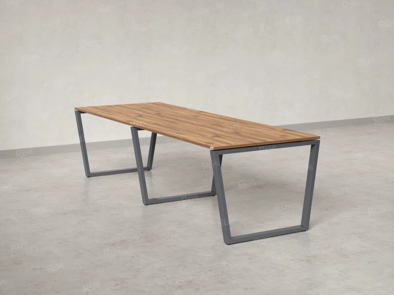 Cтол для переговоров, на V-обазном каркасе 2200x1400x750 RM082-220x140 Дуб Юстус/Серый