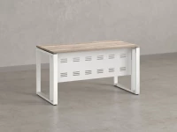 Стол прямой на О-образных опорах с металлическим экраном 1200x800x750 RM042-12x8 Дуб Маувелла/Белый