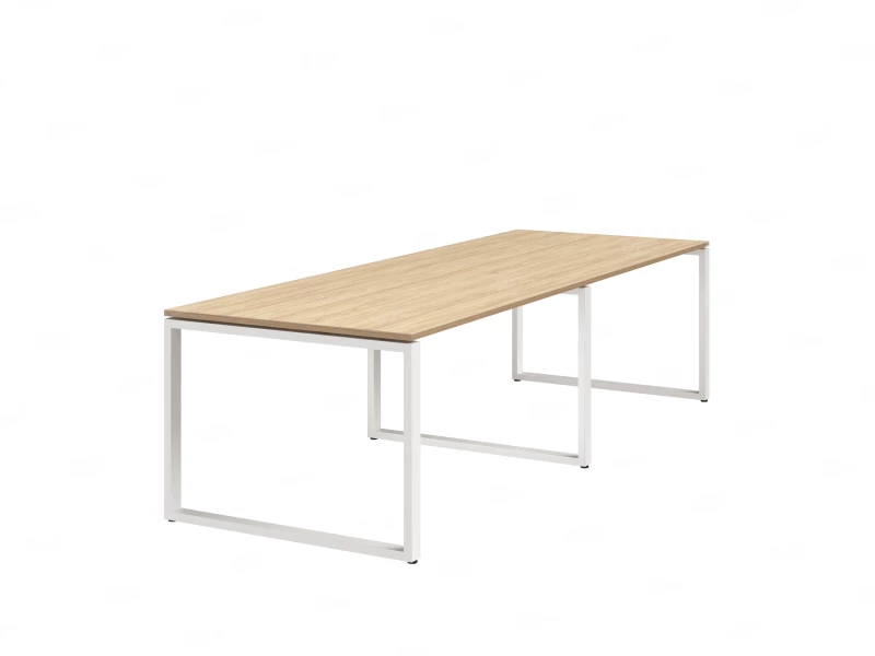 Cтол для переговоров, на О-обазном каркасе 2200x1250x750 RM081-220x125 Вяз Швейцарский светлый/Белый
