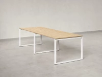 Cтол для переговоров, на О-обазном каркасе 2200x1250x750 RM081-220x125 Вяз Швейцарский светлый/Белый