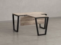 Стол с брифингом с парящей столешницей на U-образных опорах с экраном ЛДСП RM047-12x7 1200x1900x750 Дуб Маувелла/Черный