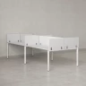 Бенч-система, 4 рабочих места, на П-образных опорах, 8 ЛДСП экранов 1200x1200x750 RM166-2-12x12 Белый/Белый