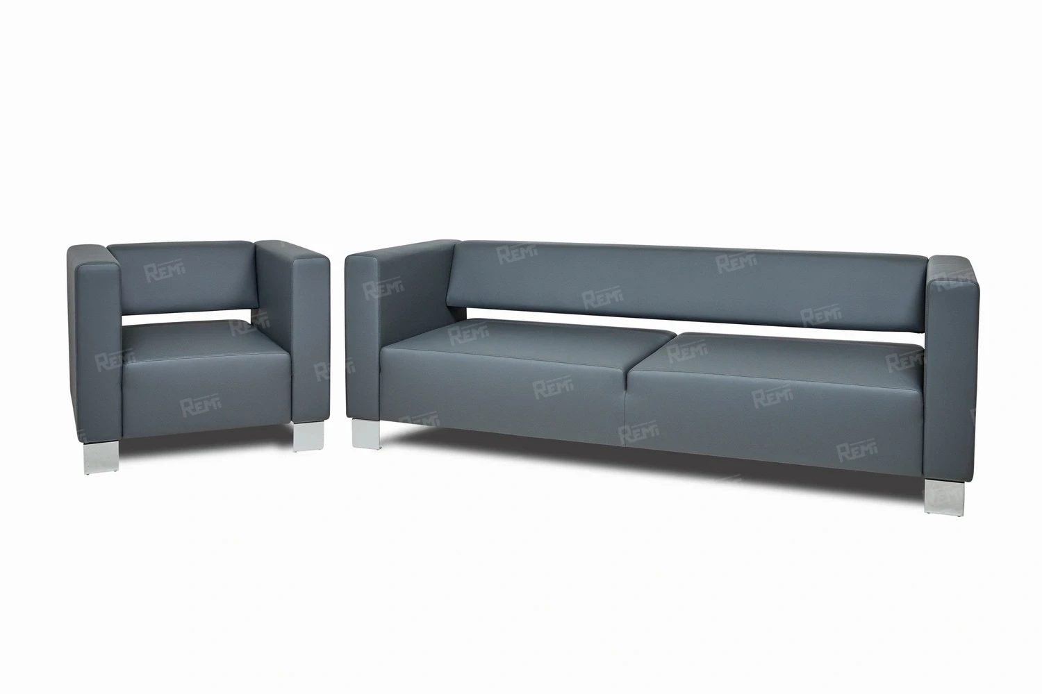 Диван ГОРИЗОНТ на 3 места цвет Голубой-серый