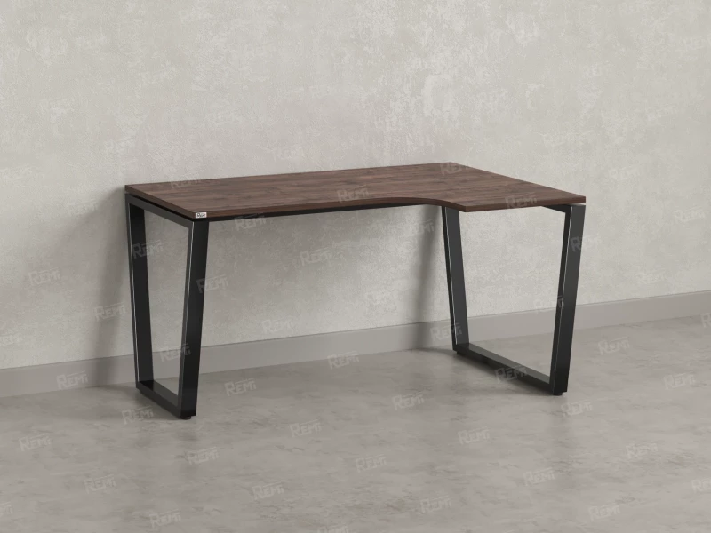 Стол угловой, U-опора, правый 1800x700/900x750, RM050-18x7-9 Дуб Апрельский шоколад/Черный