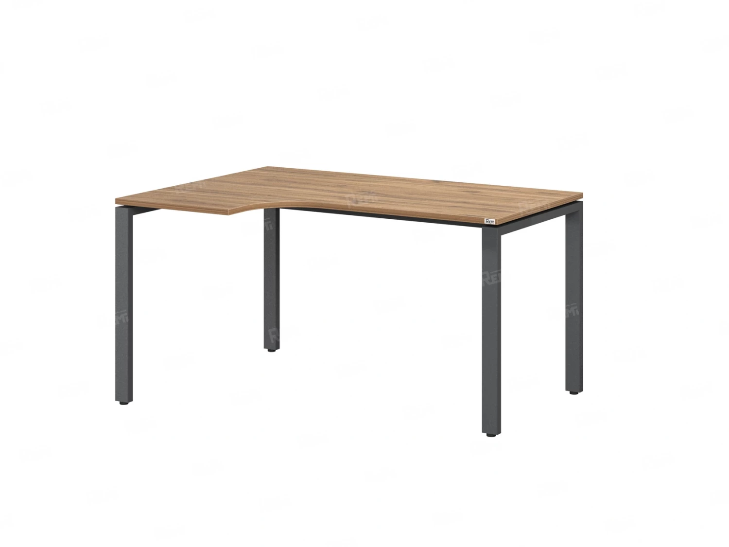 Стол угловой, П-опора, левый 1600x800/1000x750, RM053-16x8-10 Дуб Юстус/Серый