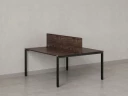 Бенч-система, 2 рабочих места, с одним экраном ЛДСП 1000x1600x750 RM165-2-10x16 Дуб Апрельский шоколад/Черный