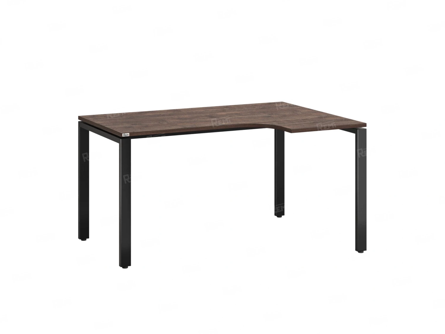 Стол угловой, П-опора, правый 1400x700/900x750, RM052-14x7-9 Дуб Апрельский шоколад/Черный