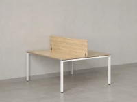 Бенч-система, 2 рабочих места, с одним экраном ЛДСП 1600x1200x750 RM165-2-16x12 Вяз Швейцарский светлый/Белый