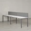 Бенч-система в 1 ряд, 2 рабочих места 2 тканевых экранов 2400x600x750 RM167-3-24x6 Белый/Серый