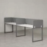 Бенч-система в 1 ряд, 2 рабочих места 5 тканевых экранов 3600x700x750 RM168-1-36x7 Белый/Серый