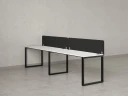 Бенч-система в 1 ряд, 2 рабочих места 2 тканевых экранов 2400x600x750 RM168-3-24x6 Белый/Черный