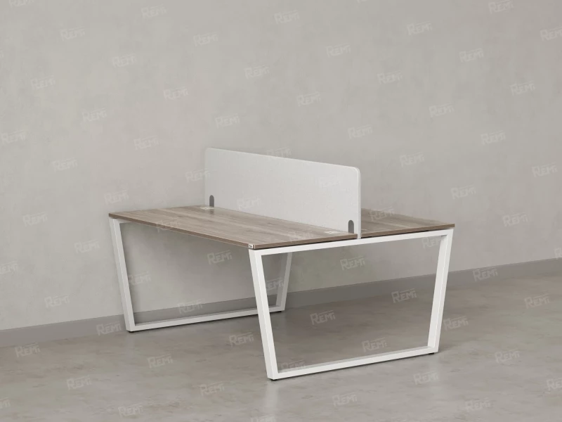 Бенч-система, 2 рабочих места, с одним тканевым экраном 1800x1200x750 RM172-1-18x12 Дуб Маувелла/Белый