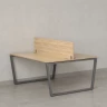 Бенч-система, 2 рабочих места, с одним экраном ЛДСП 1200x1400x750 RM172-2-12x14 Вяз Швейцарский светлый/Серый