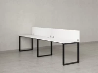 Бенч-система в 1 ряд, 2 рабочих места 2 ЛДСП экранов 2700x800x750 RM168-4-27x8 Белый/Черный