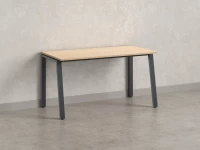 Стол прямой на Л-образных опорах 1400x600x750 RM004-14x6 Вяз Швейцарский светлый/Серый