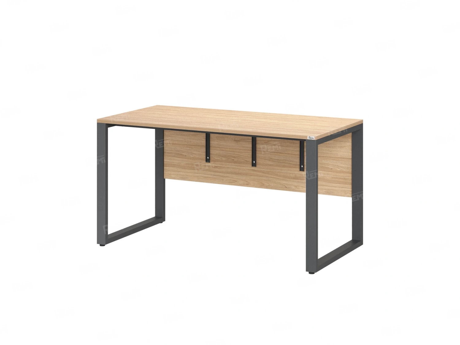 Стол прямой на О-образных опорах, экран ЛДСП 1200x800x750 RM006-12x8 Вяз Швейцарский светлый/Серый