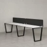 Бенч-система в 1 ряд, 2 рабочих места 2 тканевых экранов 2400x600x750 RM174-3-24x6 Белый/Черный
