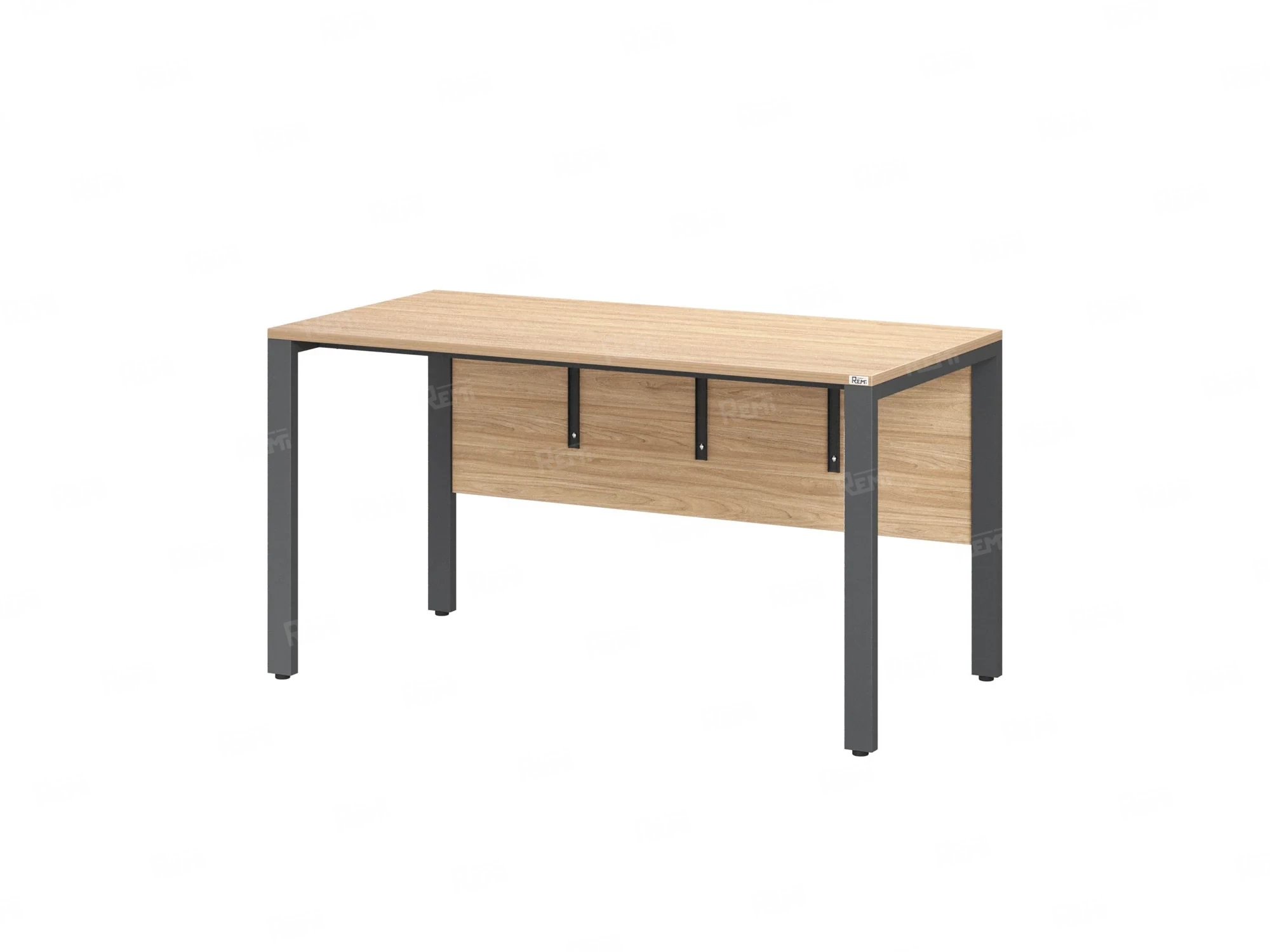 Стол прямой на П-образных опорах, экран ЛДСП 1200x600x750 RM005-12x6 Вяз Швейцарский светлый/Серый